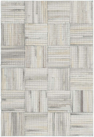 Light Brown Ivory 2' x 3' 1 Cowhide Leather Rectangle Rug