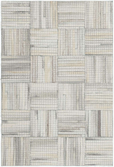 Light Brown Ivory 2' x 3' 1 Cowhide Leather Rectangle Rug