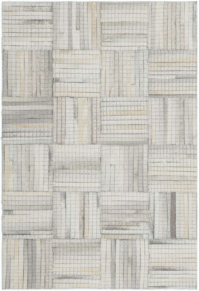 Light Brown Ivory 2' x 3' 1 Cowhide Leather Rectangle Rug