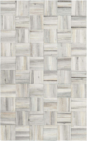 Light Brown Ivory 3' 1 x 5' 1 Cowhide Leather Rectangle Rug