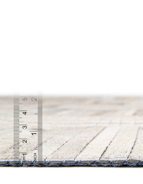 Authentic Luxury Light Brown Ivory 4' 1 x 4' 1 Cowhide Leather Round Area Rug Modern Interior Design 100% Real Natural Cowhide Carpet for Designer Home Decor for Sale at Rug Engine