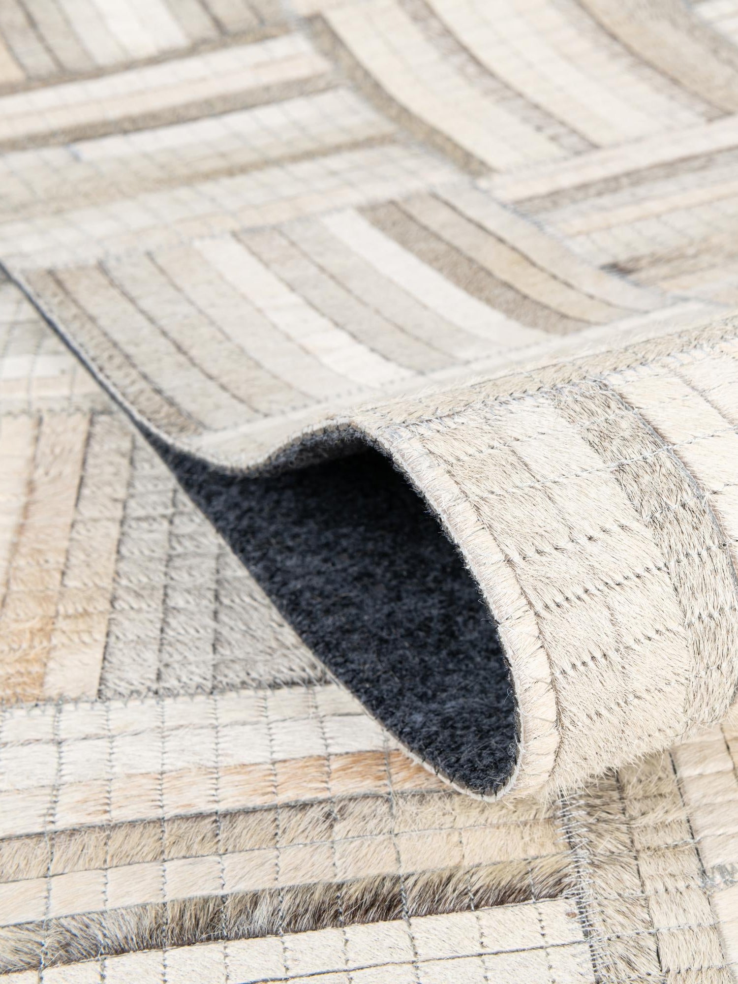 Authentic Luxury Light Brown Ivory 7' 10 x 7' 10 Cowhide Leather Round Area Rug Modern Interior Design 100% Real Natural Cowhide Carpet for Designer Home Decor for Sale at Rug Engine