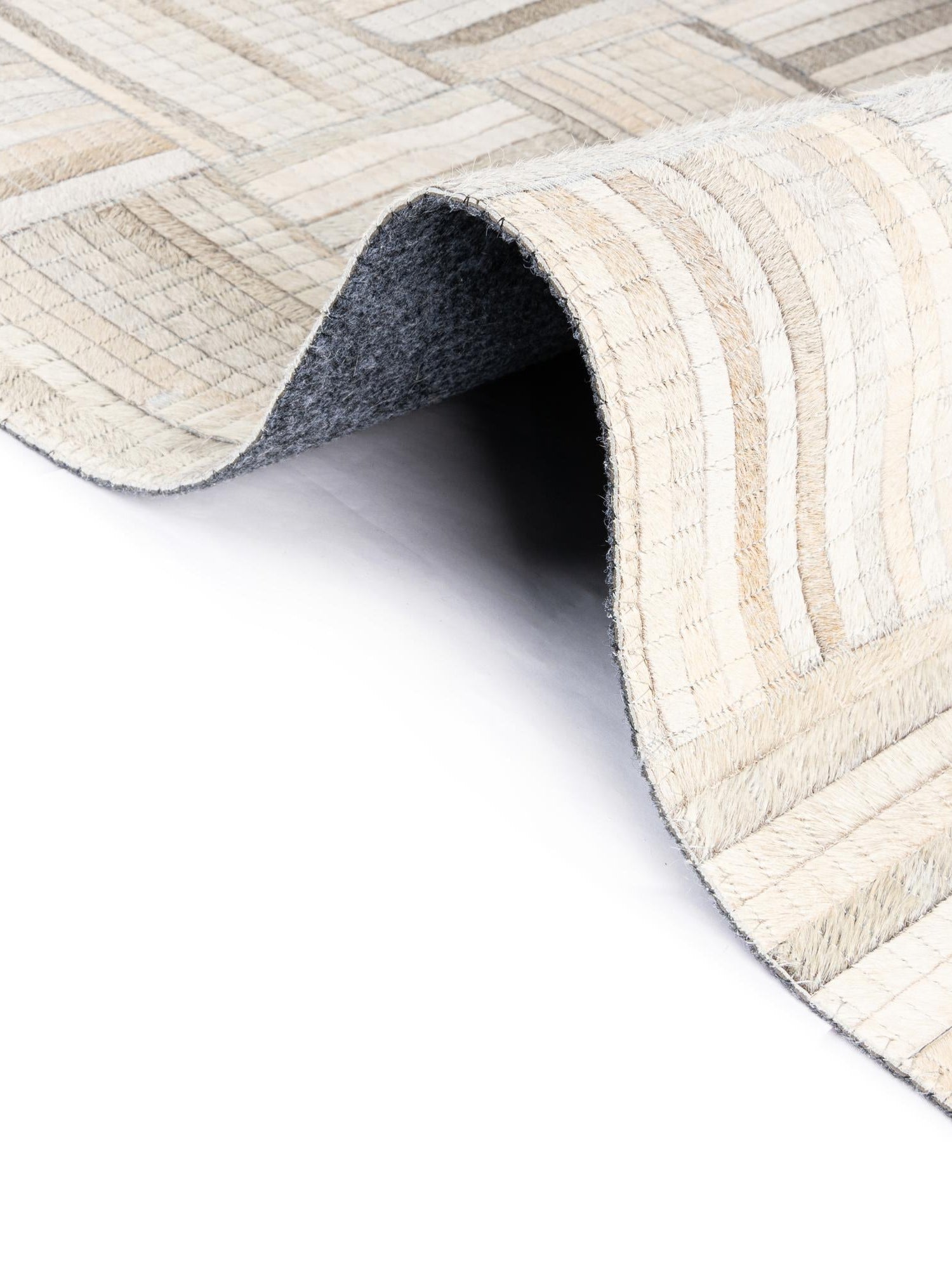 Authentic Luxury Light Brown Ivory 7' 10 x 7' 10 Cowhide Leather Round Area Rug Modern Interior Design 100% Real Natural Cowhide Carpet for Designer Home Decor for Sale at Rug Engine