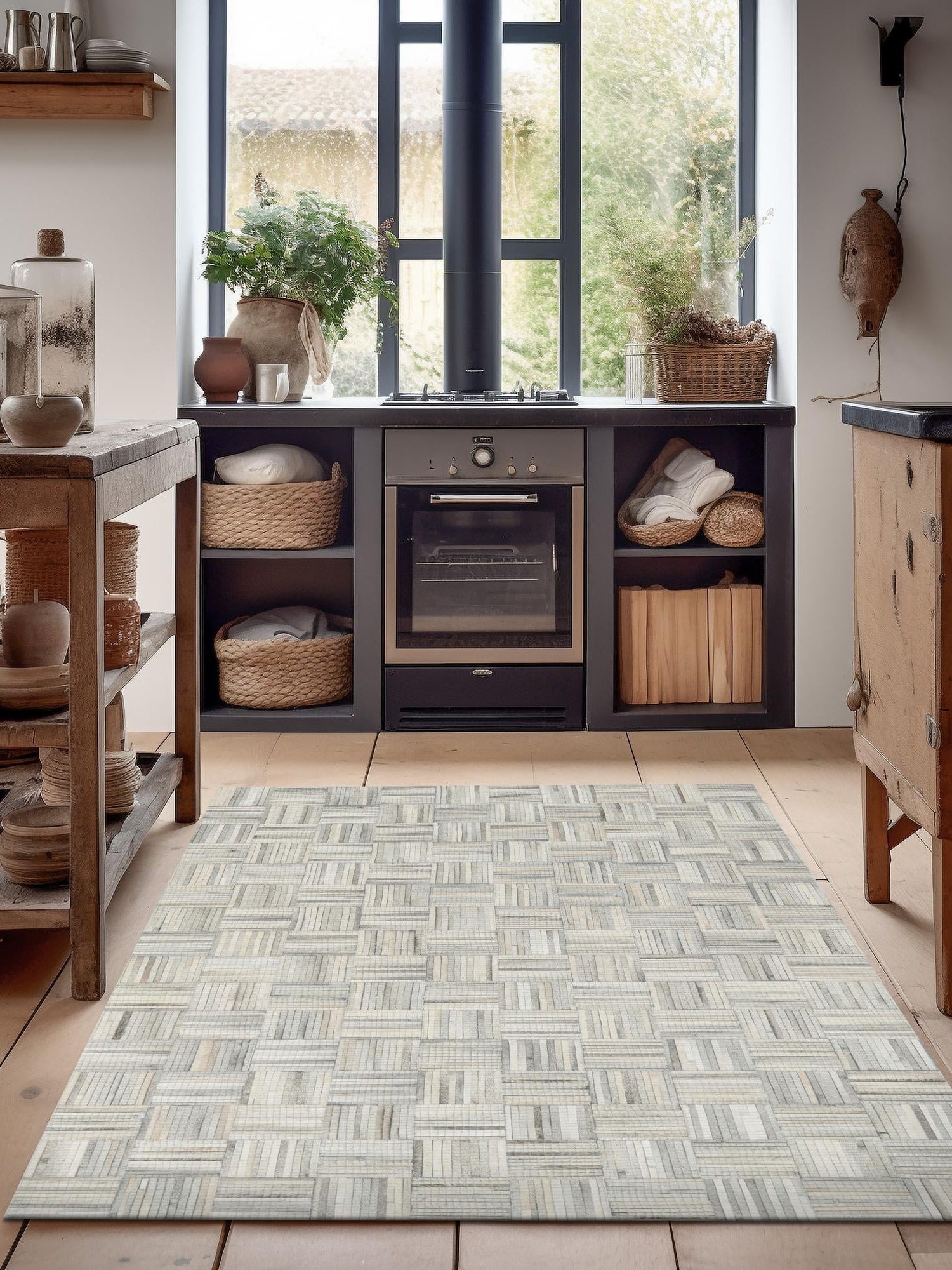 Authentic Luxury Light Brown Ivory 6' 1 x 9' Cowhide Leather Rectangle Area Rug Modern Interior Design 100% Real Natural Cowhide Carpet for Designer Home Decor for Sale at Rug Engine