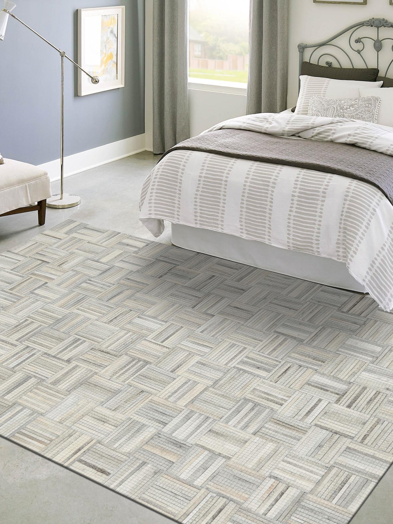 Authentic Luxury Light Brown Ivory 2' x 3' 1 Cowhide Leather Rectangle Area Rug Modern Interior Design 100% Real Natural Cowhide Carpet for Designer Home Decor for Sale at Rug Engine