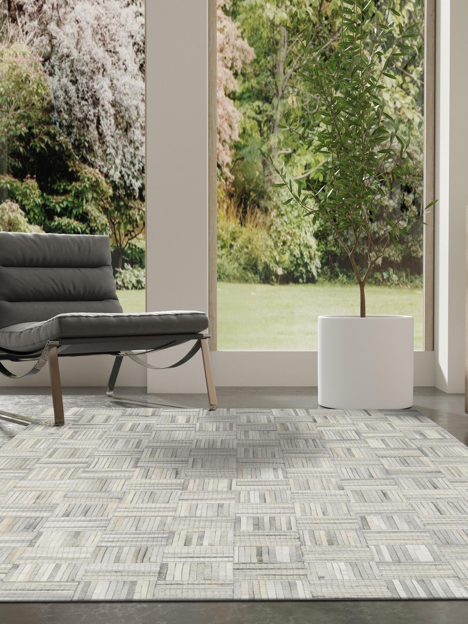 Authentic Luxury Light Brown Ivory 6' 1 x 9' Cowhide Leather Rectangle Area Rug Modern Interior Design 100% Real Natural Cowhide Carpet for Designer Home Decor for Sale at Rug Engine