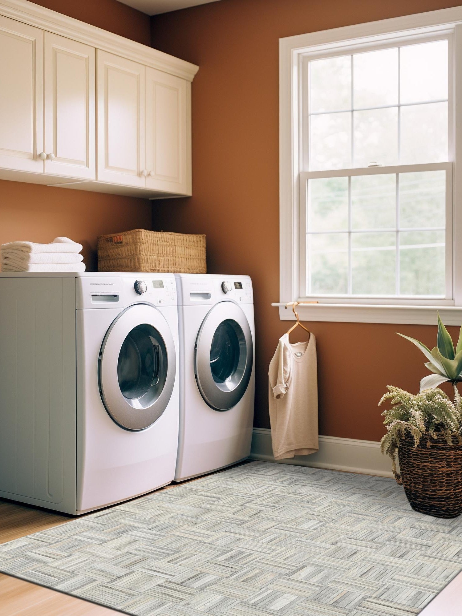 Authentic Luxury Light Brown Ivory 5' 3 x 8' Cowhide Leather Rectangle Area Rug Modern Interior Design 100% Real Natural Cowhide Carpet for Designer Home Decor for Sale at Rug Engine