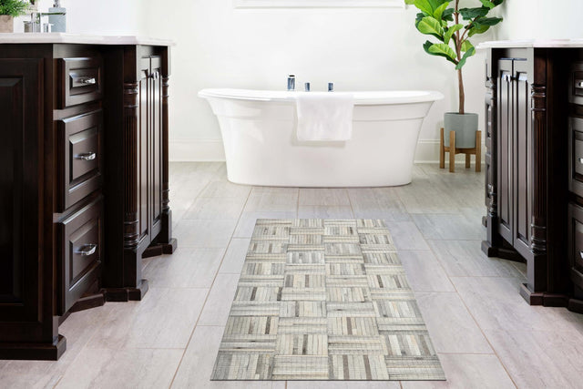Light Brown Ivory 2' 2 x 4' 1 Cowhide Leather Runner Rug