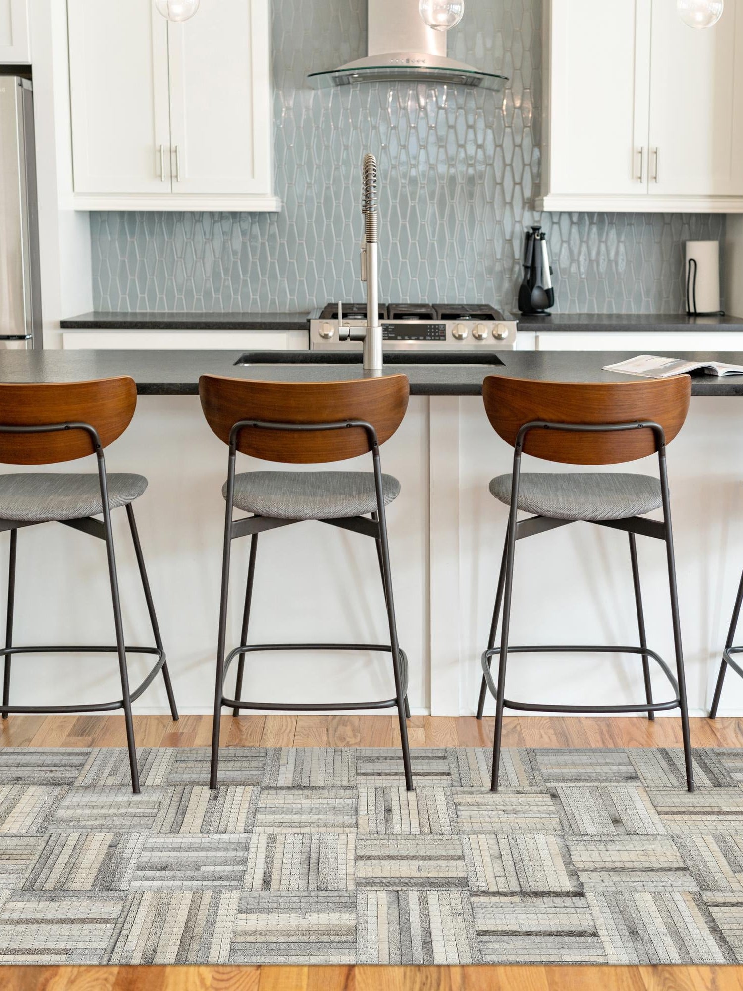 Authentic Luxury Light Brown Ivory 2' 2 x 4' 1 Cowhide Leather Runner Area Rug Modern Interior Design 100% Real Natural Cowhide Carpet for Designer Home Decor for Sale at Rug Engine