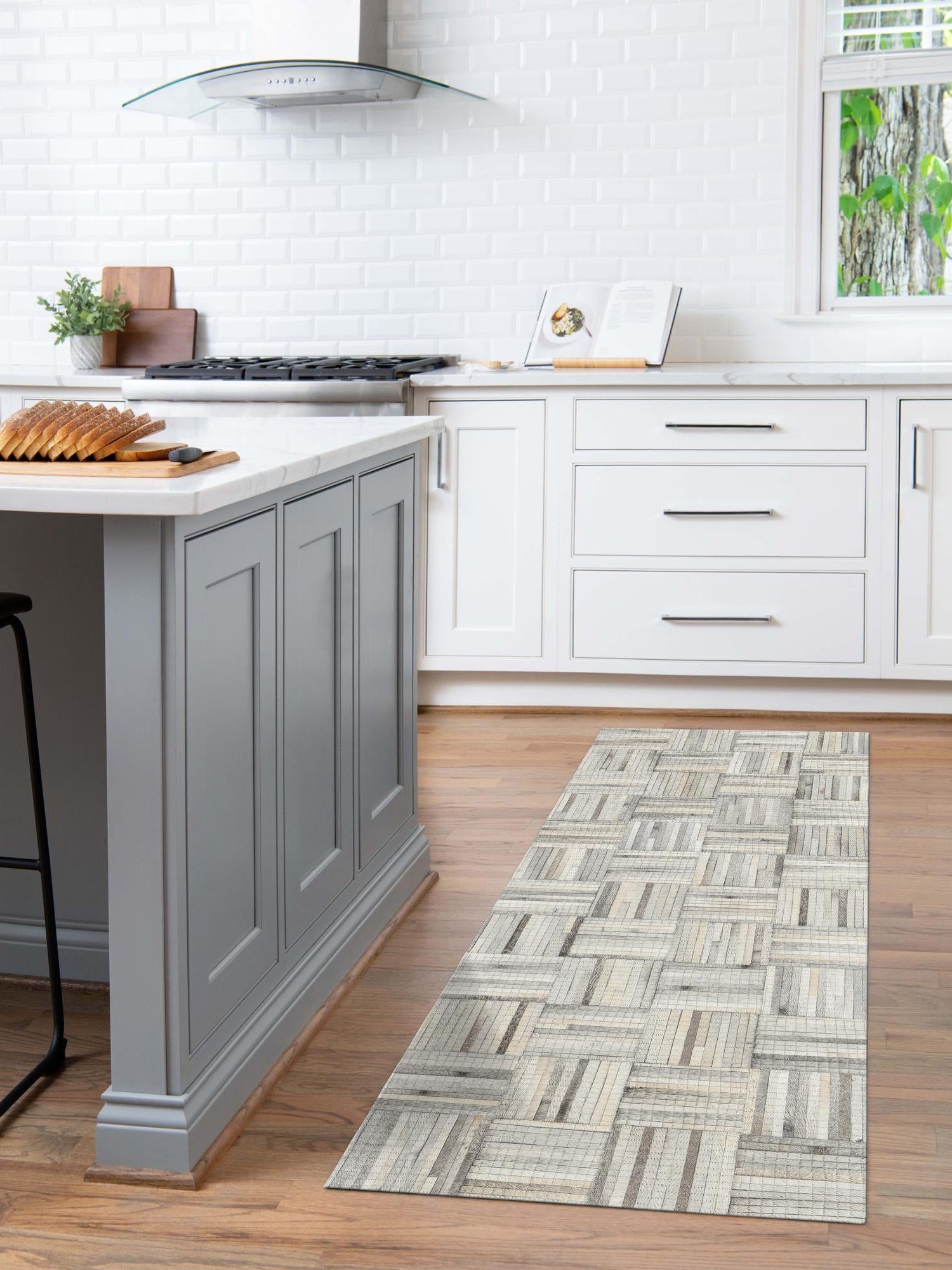 Authentic Luxury Light Brown Ivory 2' 2 x 8' Cowhide Leather Runner Area Rug Modern Interior Design 100% Real Natural Cowhide Carpet for Designer Home Decor for Sale at Rug Engine