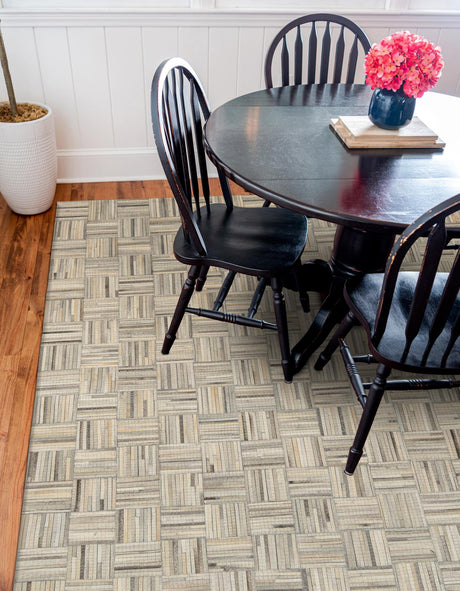 Authentic Luxury Light Brown Ivory 7' 10 x 7' 10 Cowhide Leather Square Area Rug Modern Interior Design 100% Real Natural Cowhide Carpet for Designer Home Decor for Sale at Rug Engine