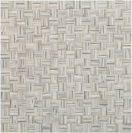 Light Brown Ivory 8' x 8' Cowhide Leather Square Rug