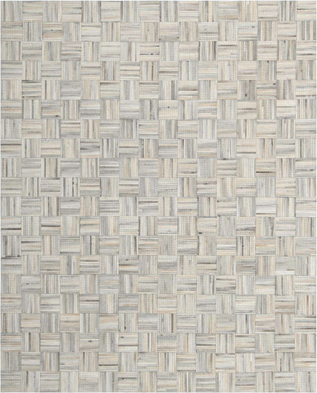 Light Brown Ivory 8' x 10' Cowhide Leather Rectangle Rug