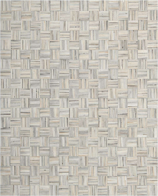 Light Brown Ivory 8' x 10' Cowhide Leather Rectangle Rug