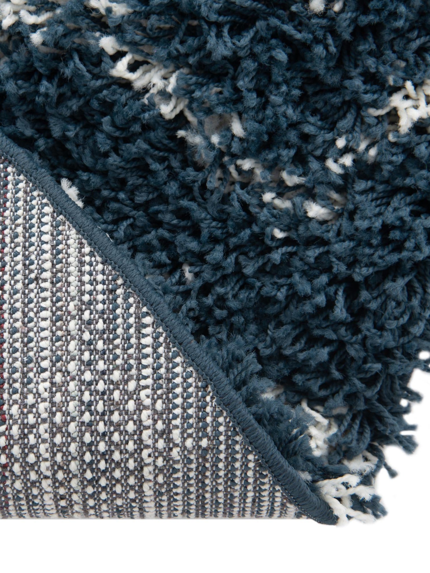Navy Blue 7' 10 x 7' 10 Moroccan Trellis Shag Round Area Rug Thick Soft Touch Fluffy & Plush Shaggy Pile 100% Polypropylene Geometric Traditional Carpet for Sale at Rug Engine