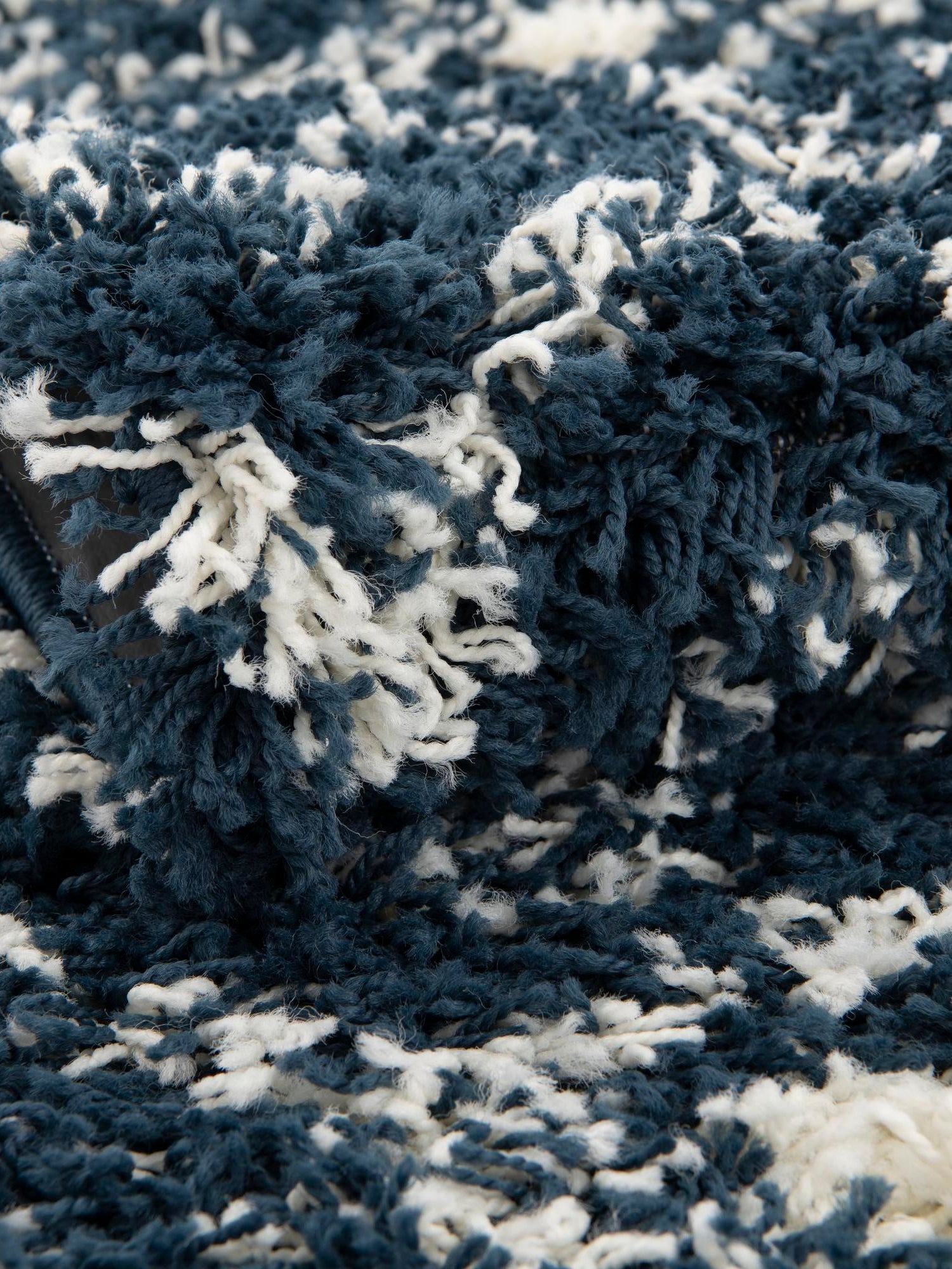 Navy Blue 10' x 14' 1 Moroccan Trellis Shag Rectangle Area Rug Thick Soft Touch Fluffy & Plush Shaggy Pile 100% Polypropylene Geometric Traditional Carpet for Sale at Rug Engine