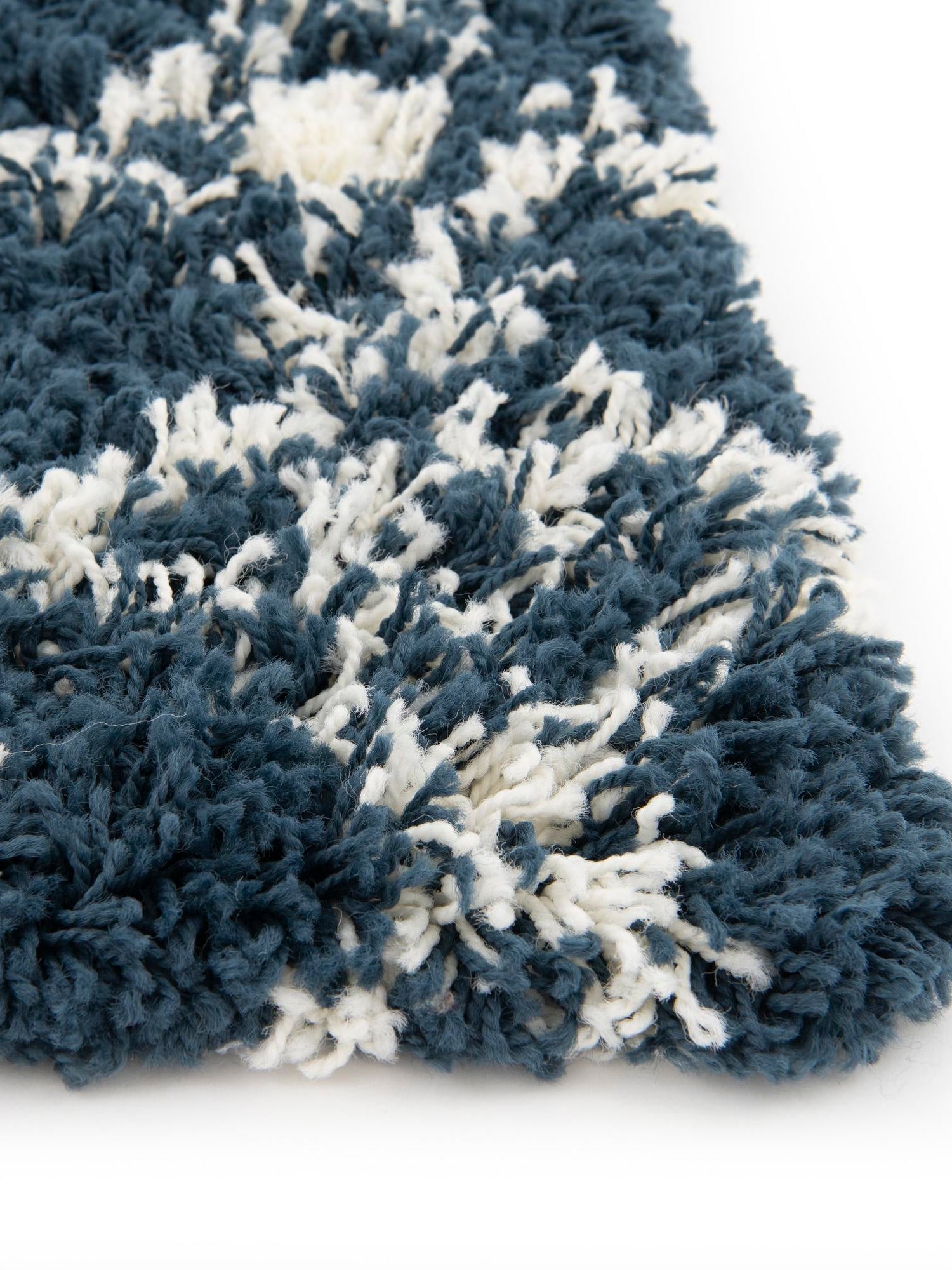 Navy Blue 10' x 14' 1 Moroccan Trellis Shag Rectangle Area Rug Thick Soft Touch Fluffy & Plush Shaggy Pile 100% Polypropylene Geometric Traditional Carpet for Sale at Rug Engine