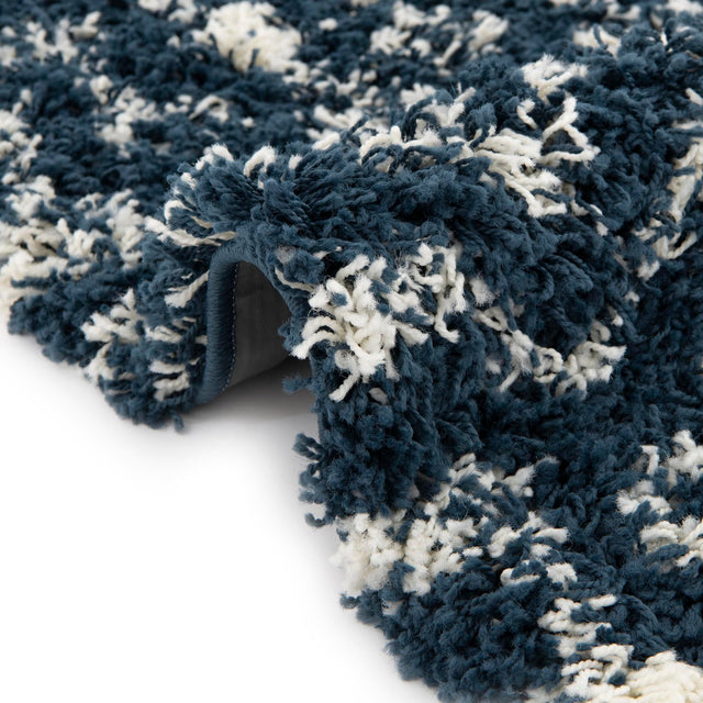 Navy Blue 6' 1 x 9' Moroccan Trellis Shag Rectangle Rug