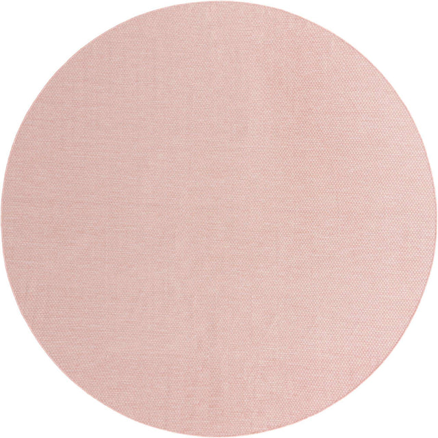 Whisper Pink 10' 8 x 10' 8 Outdoor Solid Round Area Rug Weather Resistant for Patio, Deck, Terrace, Balcony, Porch 100% Polypropylene Minimalist Waterproof Carpet for Sale at Rug Engine