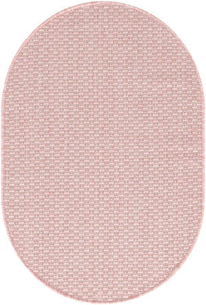 Whisper Pink 2' x 3' 1 Outdoor Solid Oval Area Rug Weather Resistant for Patio, Deck, Terrace, Balcony, Porch 100% Polypropylene Minimalist Waterproof Carpet for Sale at Rug Engine