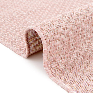Whisper Pink 10' x 14' 1 Outdoor Solid Rectangle Area Rug Weather Resistant for Patio, Deck, Terrace, Balcony, Porch 100% Polypropylene Minimalist Waterproof Carpet for Sale at Rug Engine