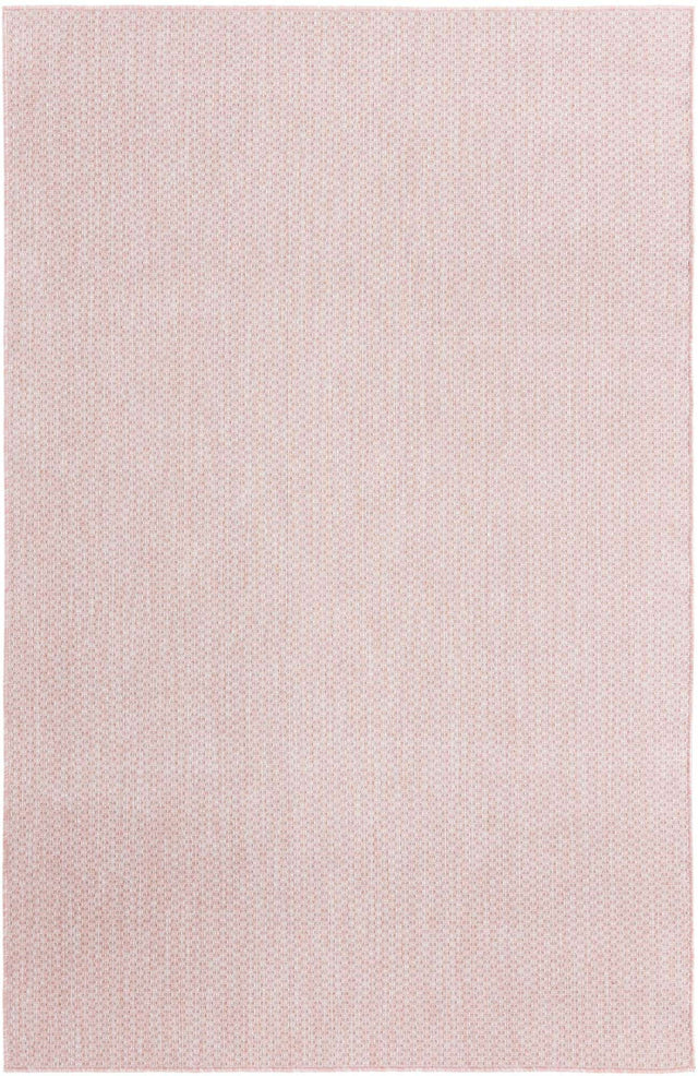 Whisper Pink 5' 3 x 8' Outdoor Solid Rectangle Area Rug Weather Resistant for Patio, Deck, Terrace, Balcony, Porch 100% Polypropylene Minimalist Waterproof Carpet for Sale at Rug Engine