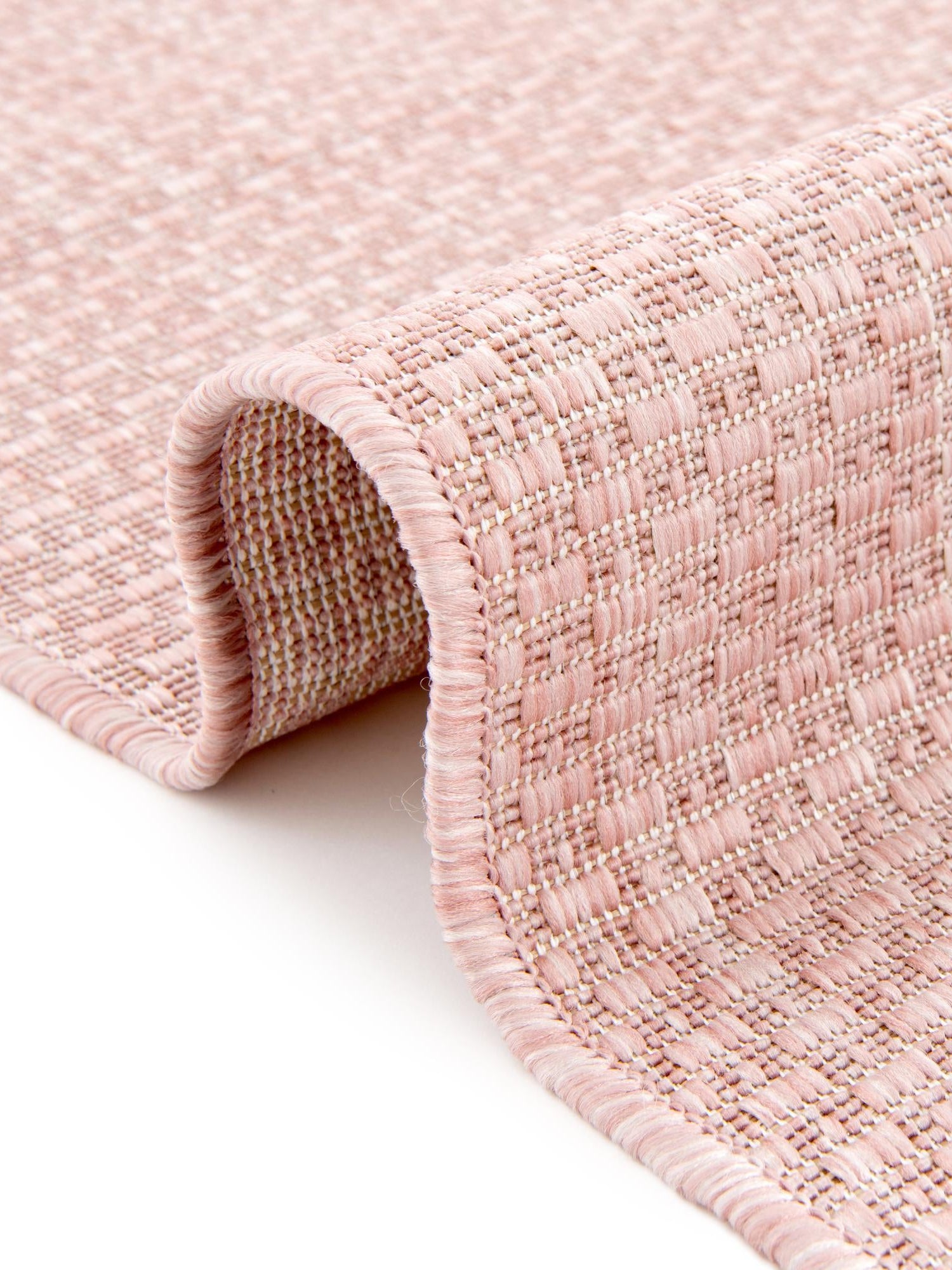 Whisper Pink 2' x 6' 1 Outdoor Solid Runner Area Rug Weather Resistant for Patio, Deck, Terrace, Balcony, Porch 100% Polypropylene Minimalist Waterproof Carpet for Sale at Rug Engine
