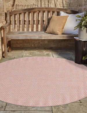 Whisper Pink 10' 8 x 10' 8 Outdoor Solid Round Area Rug Weather Resistant for Patio, Deck, Terrace, Balcony, Porch 100% Polypropylene Minimalist Waterproof Carpet for Sale at Rug Engine