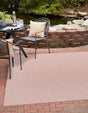 Whisper Pink 10' 8 x 10' 8 Outdoor Solid Square Area Rug Weather Resistant for Patio, Deck, Terrace, Balcony, Porch 100% Polypropylene Minimalist Waterproof Carpet for Sale at Rug Engine