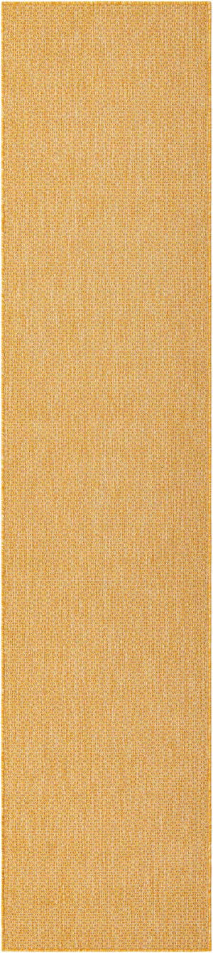 Corn Harvest Yellow 3' x 12' Outdoor Solid Runner Rug