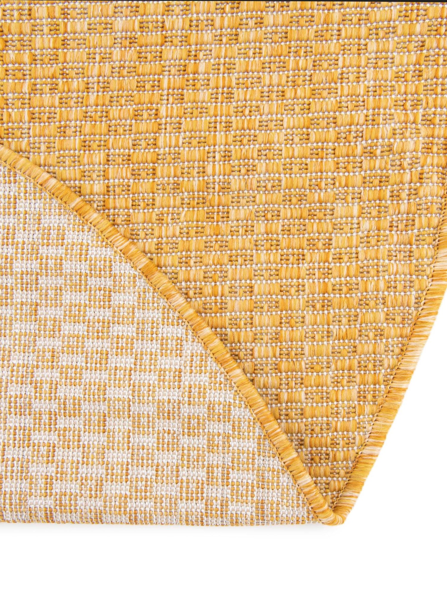 Corn Harvest Yellow 4' 1 x 4' 1 Outdoor Solid Round Area Rug Weather Resistant for Patio, Deck, Terrace, Balcony, Porch 100% Polypropylene Minimalist Waterproof Carpet for Sale at Rug Engine