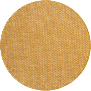 Corn Harvest Yellow 4' 1 x 4' 1 Outdoor Solid Round Rug