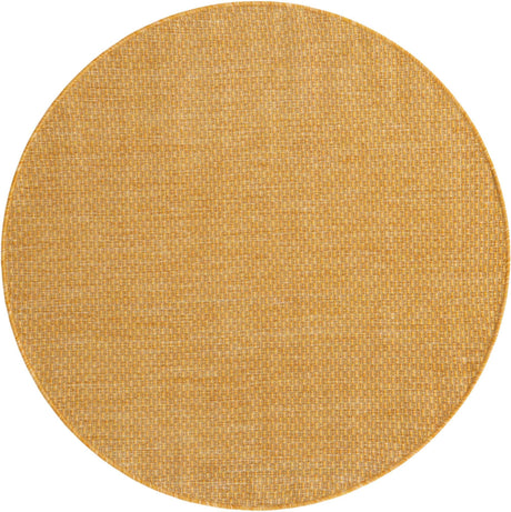 Corn Harvest Yellow 4' 1 x 4' 1 Outdoor Solid Round Rug