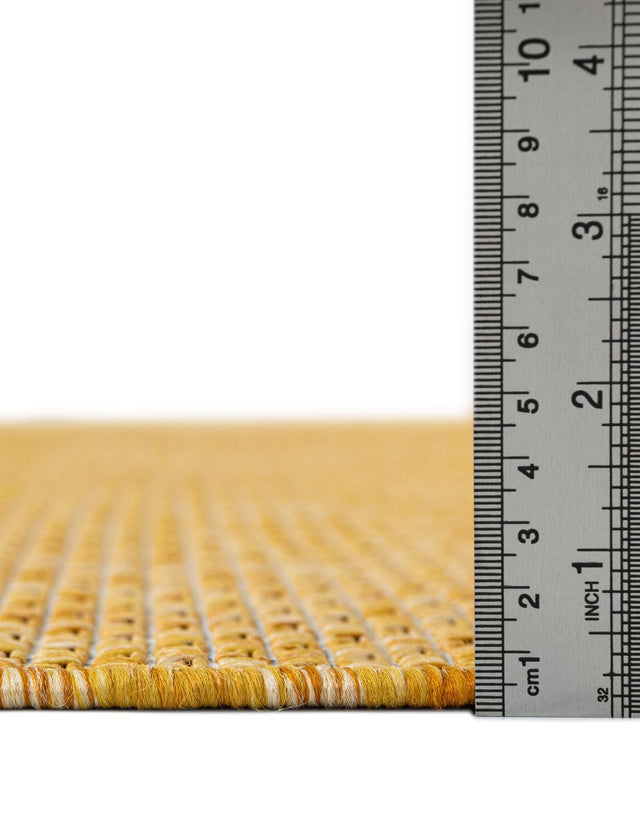Corn Harvest Yellow 9' x 12' Outdoor Solid Rectangle Area Rug Weather Resistant for Patio, Deck, Terrace, Balcony, Porch 100% Polypropylene Minimalist Waterproof Carpet for Sale at Rug Engine