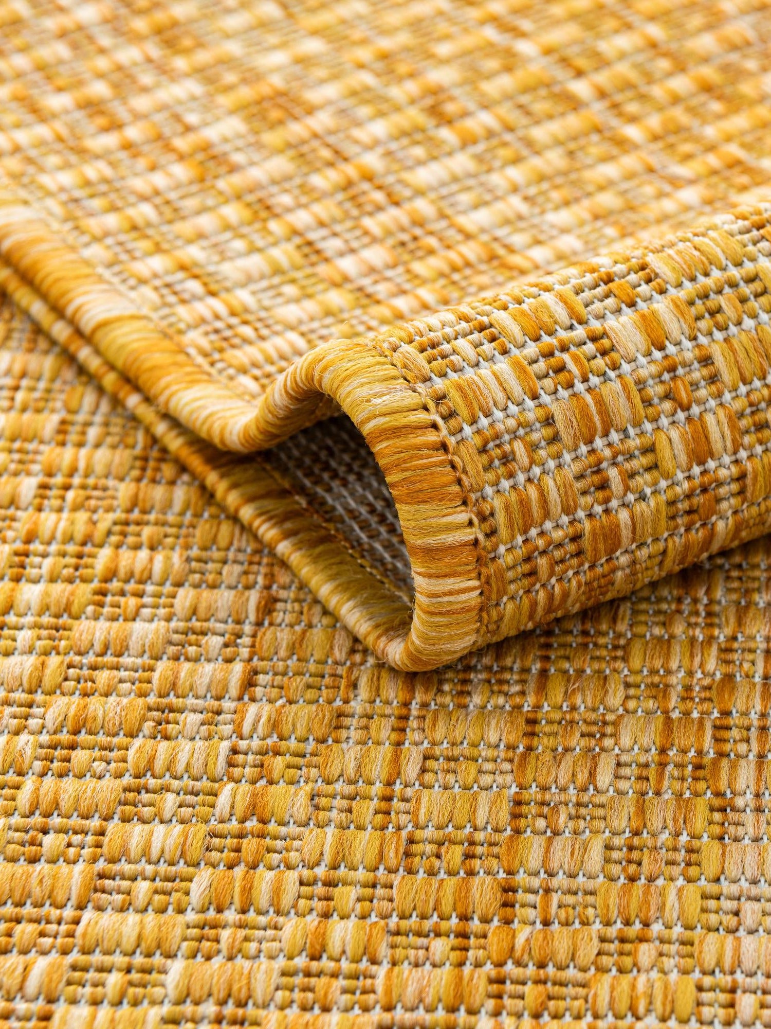 Corn Harvest Yellow 7' 10 x 10' Outdoor Solid Rectangle Area Rug Weather Resistant for Patio, Deck, Terrace, Balcony, Porch 100% Polypropylene Minimalist Waterproof Carpet for Sale at Rug Engine
