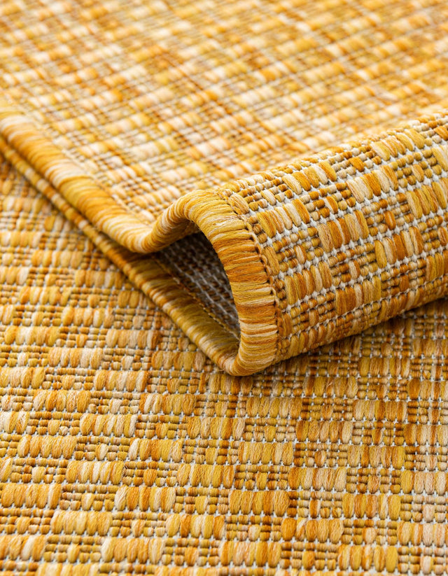 Corn Harvest Yellow 7' 10 x 10' Outdoor Solid Rectangle Area Rug Weather Resistant for Patio, Deck, Terrace, Balcony, Porch 100% Polypropylene Minimalist Waterproof Carpet for Sale at Rug Engine