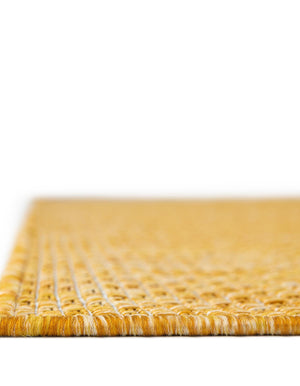 Corn Harvest Yellow 7' 10 x 10' Outdoor Solid Rectangle Area Rug Weather Resistant for Patio, Deck, Terrace, Balcony, Porch 100% Polypropylene Minimalist Waterproof Carpet for Sale at Rug Engine