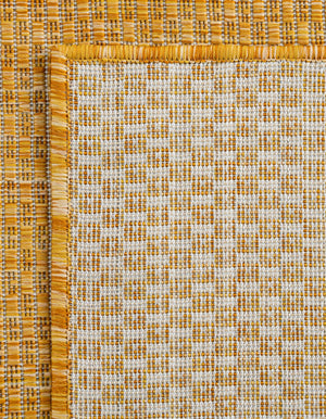Corn Harvest Yellow 9' x 12' Outdoor Solid Rectangle Area Rug Weather Resistant for Patio, Deck, Terrace, Balcony, Porch 100% Polypropylene Minimalist Waterproof Carpet for Sale at Rug Engine