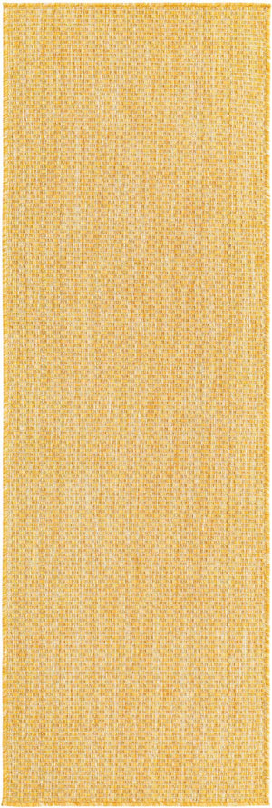 Corn Harvest Yellow 2' x 6' 1 Outdoor Solid Runner Area Rug Weather Resistant for Patio, Deck, Terrace, Balcony, Porch 100% Polypropylene Minimalist Waterproof Carpet for Sale at Rug Engine