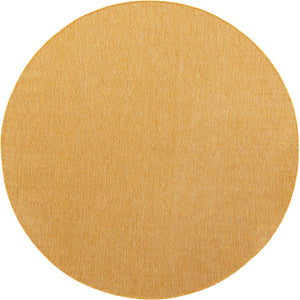 Corn Harvest Yellow 7' 10 x 7' 10 Outdoor Solid Round Area Rug Weather Resistant for Patio, Deck, Terrace, Balcony, Porch 100% Polypropylene Minimalist Waterproof Carpet for Sale at Rug Engine