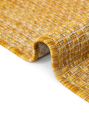 Corn Harvest Yellow 7' 10 x 7' 10 Outdoor Solid Square Area Rug Weather Resistant for Patio, Deck, Terrace, Balcony, Porch 100% Polypropylene Minimalist Waterproof Carpet for Sale at Rug Engine