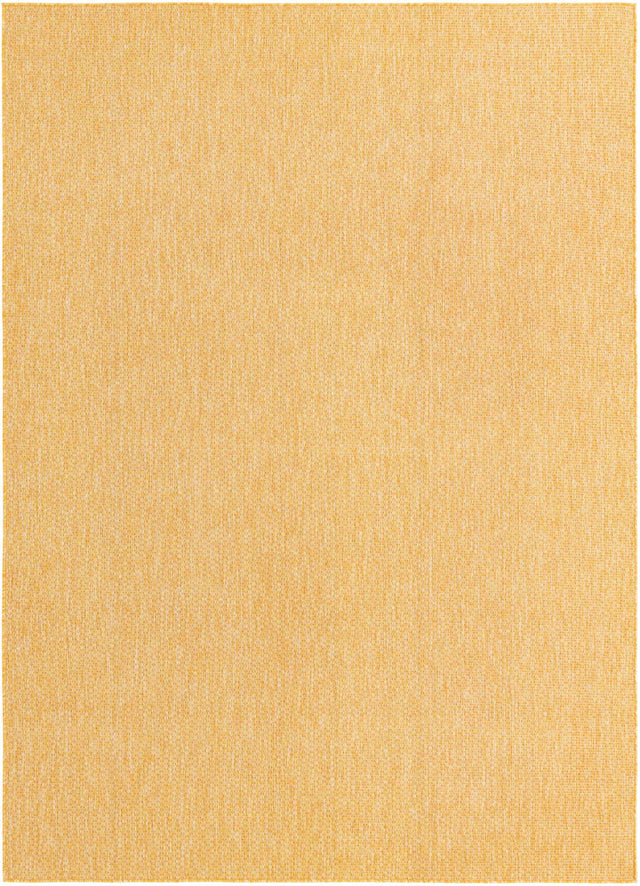 Corn Harvest Yellow 7' 10 x 11' Outdoor Solid Rectangle Area Rug Weather Resistant for Patio, Deck, Terrace, Balcony, Porch 100% Polypropylene Minimalist Waterproof Carpet for Sale at Rug Engine