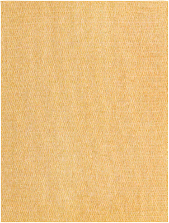 Corn Harvest Yellow 9' x 12' Outdoor Solid Rectangle Area Rug Weather Resistant for Patio, Deck, Terrace, Balcony, Porch 100% Polypropylene Minimalist Waterproof Carpet for Sale at Rug Engine