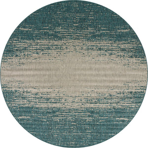Teal 13' x 13' Outdoor Modern Round Rug