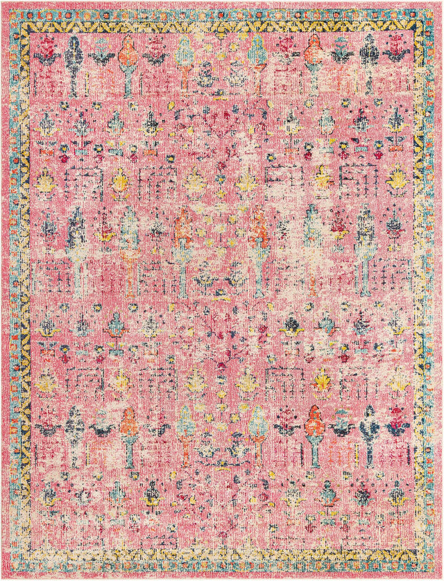 Pink 10' x 13' 1 Monterey Rectangle Area Rug 100% Polypropylene Colorful Easy Clean Traditional Carpet for Living Room, Bedrooms, Dining, Kitchen for Sale at Rug Engine