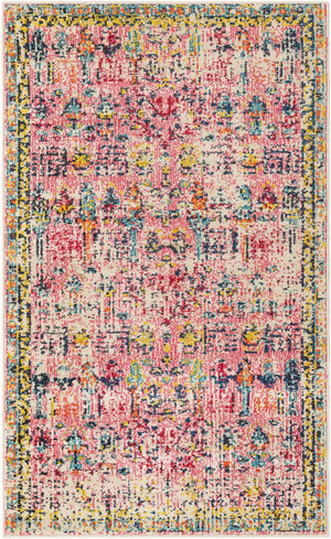 Pink 3' 3 x 5' 3 Monterey Rectangle Area Rug 100% Polypropylene Colorful Easy Clean Traditional Carpet for Living Room, Bedrooms, Dining, Kitchen for Sale at Rug Engine
