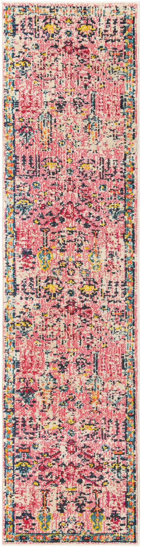 Pink 2' x 8' Monterey Runner Area Rug 100% Polypropylene Colorful Easy Clean Traditional Carpet for Living Room, Bedrooms, Dining, Kitchen for Sale at Rug Engine