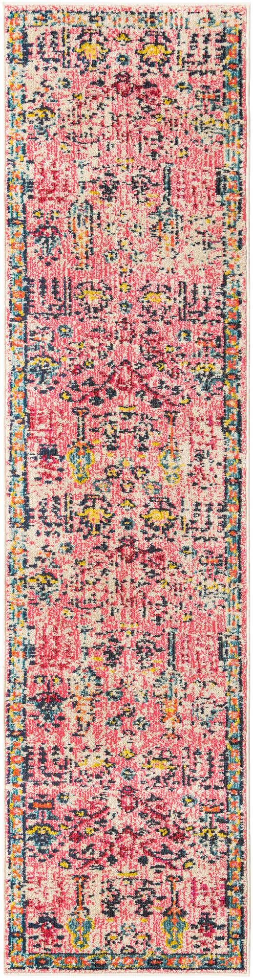Pink 2' x 8' Monterey Runner Area Rug 100% Polypropylene Colorful Easy Clean Traditional Carpet for Living Room, Bedrooms, Dining, Kitchen for Sale at Rug Engine
