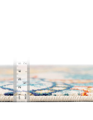 Beige 7' 10 x 7' 10 Positano Round Area Rug Coastal Marine Beach Design Carpet for Modern Living Rooms, Dining, Bedroom, Office for Sale at Rug Engine