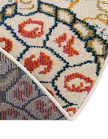 Beige 3' 3 x 3' 3 Positano Round Area Rug Coastal Marine Beach Design Carpet for Modern Living Rooms, Dining, Bedroom, Office for Sale at Rug Engine
